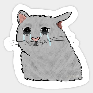 Crying Cat Sticker